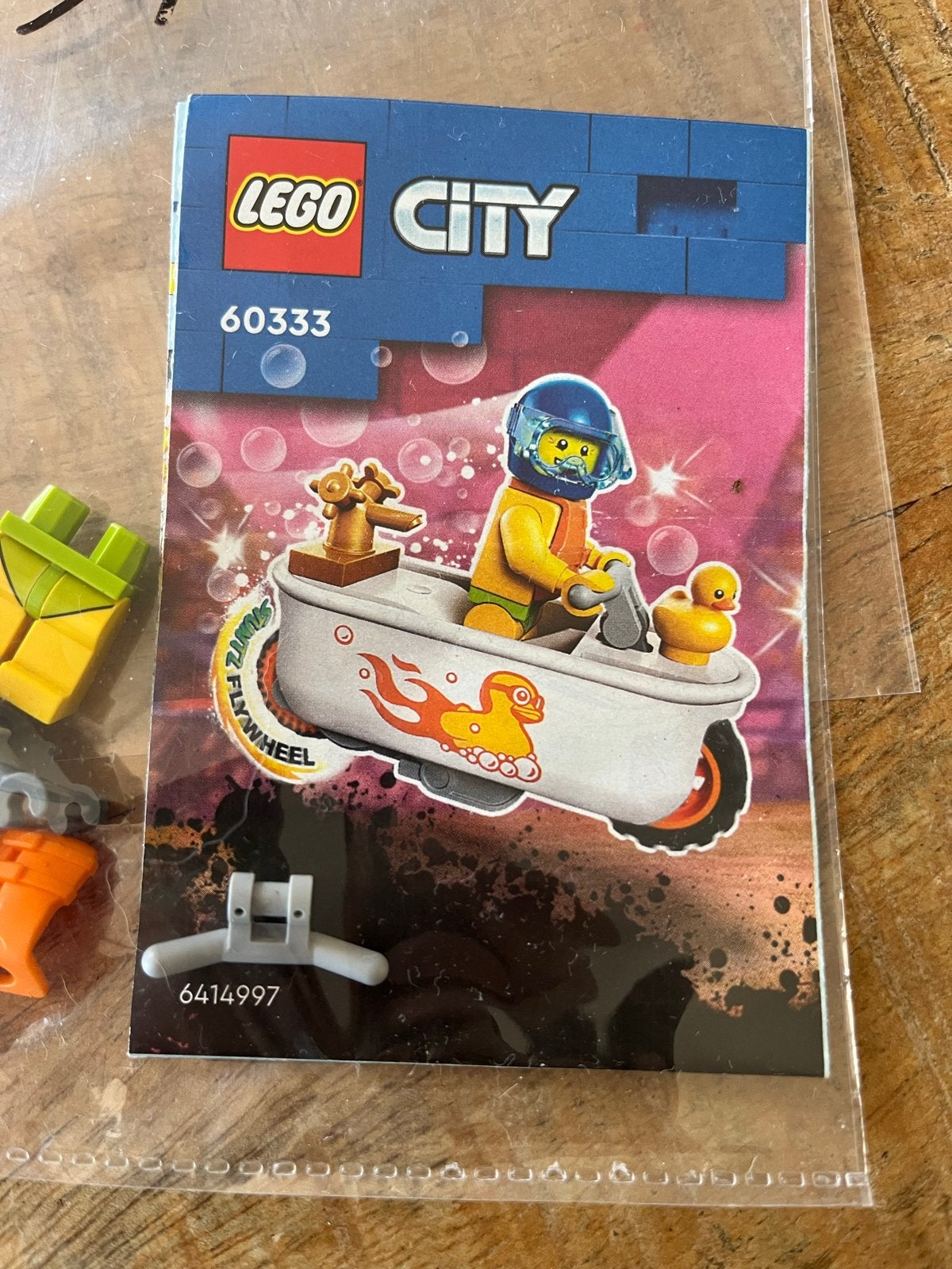 Lego City 60333 Badkuip Stuntmotor - 100% Compleet met instr, Ophalen of Verzenden, Gebruikt