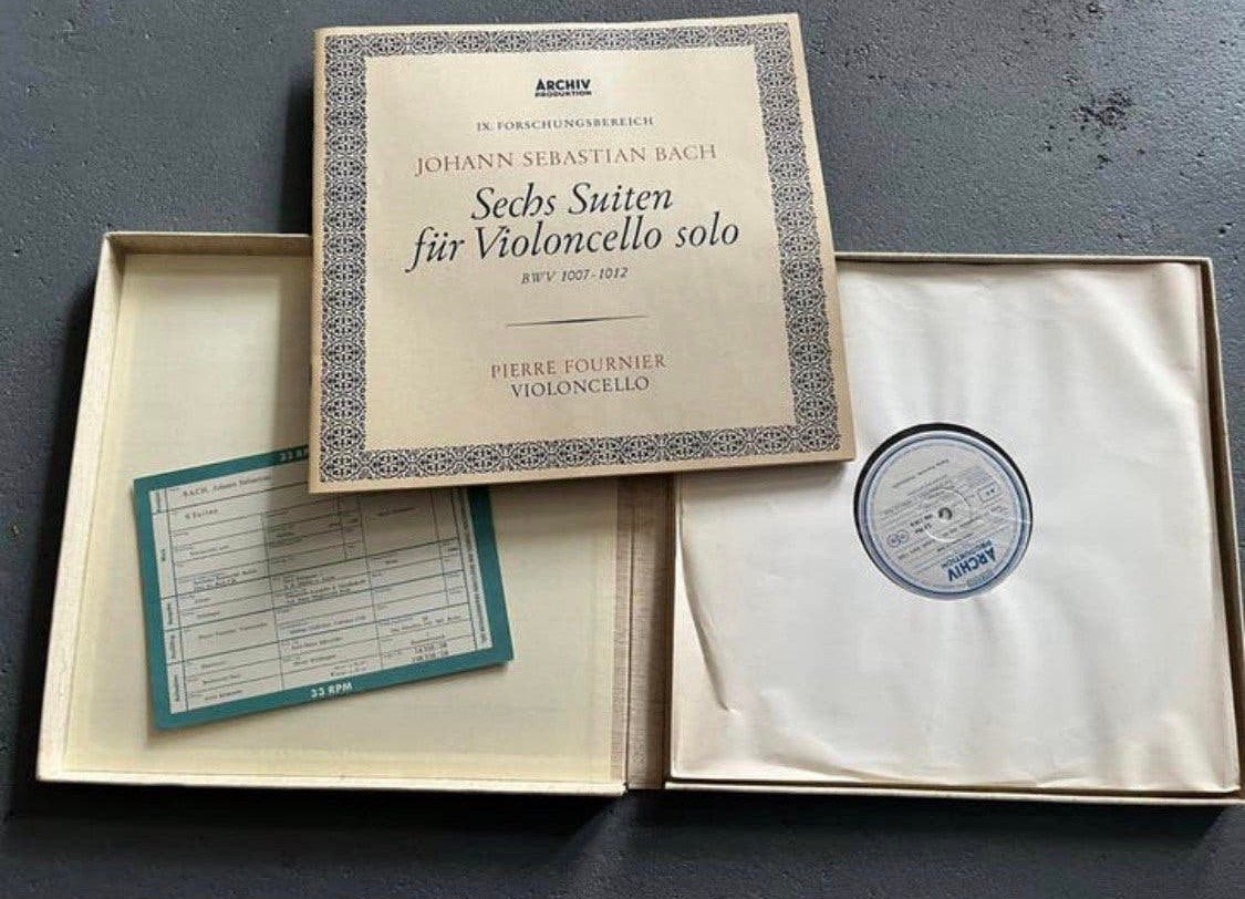 3lp box klassiek elpee vinyl Bach cello suites Fournier, Ophalen, Kamermuziek, Zo goed als nieuw, 12 inch