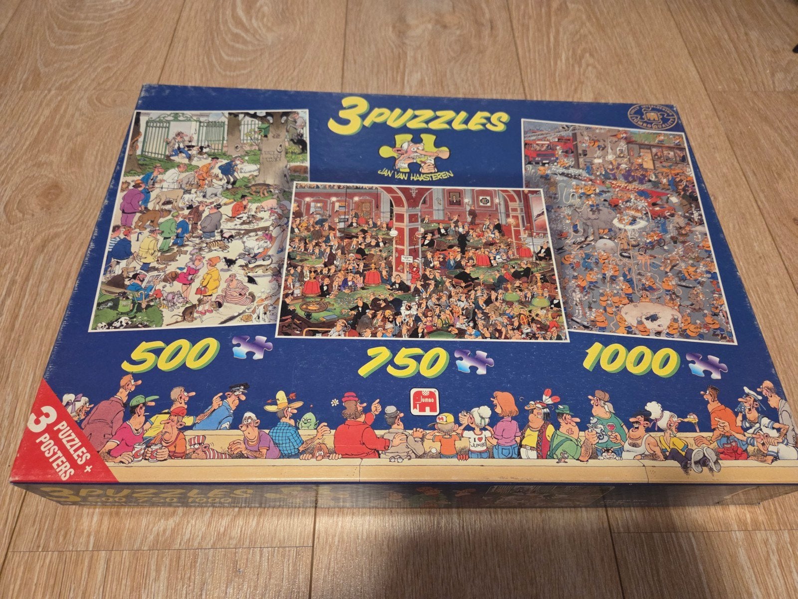 Jan van Haasteren Puzzels 3 in 1 doos, Ophalen of Verzenden, 500 t/m 1500 stukjes, Gebruikt, Legpuzzel