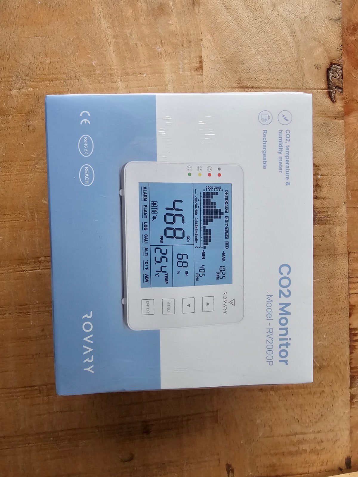 ROVARY CO2 Monitor RV2000P - CO2, temperatuur & vochtigheid, Ophalen of Verzenden