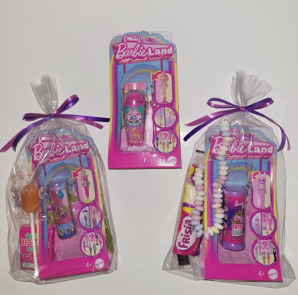 Traktatie mini Barbieland reveal + snoepjes €1,40, Ophalen of Verzenden, Nieuw, Feestartikel, Verjaardag
