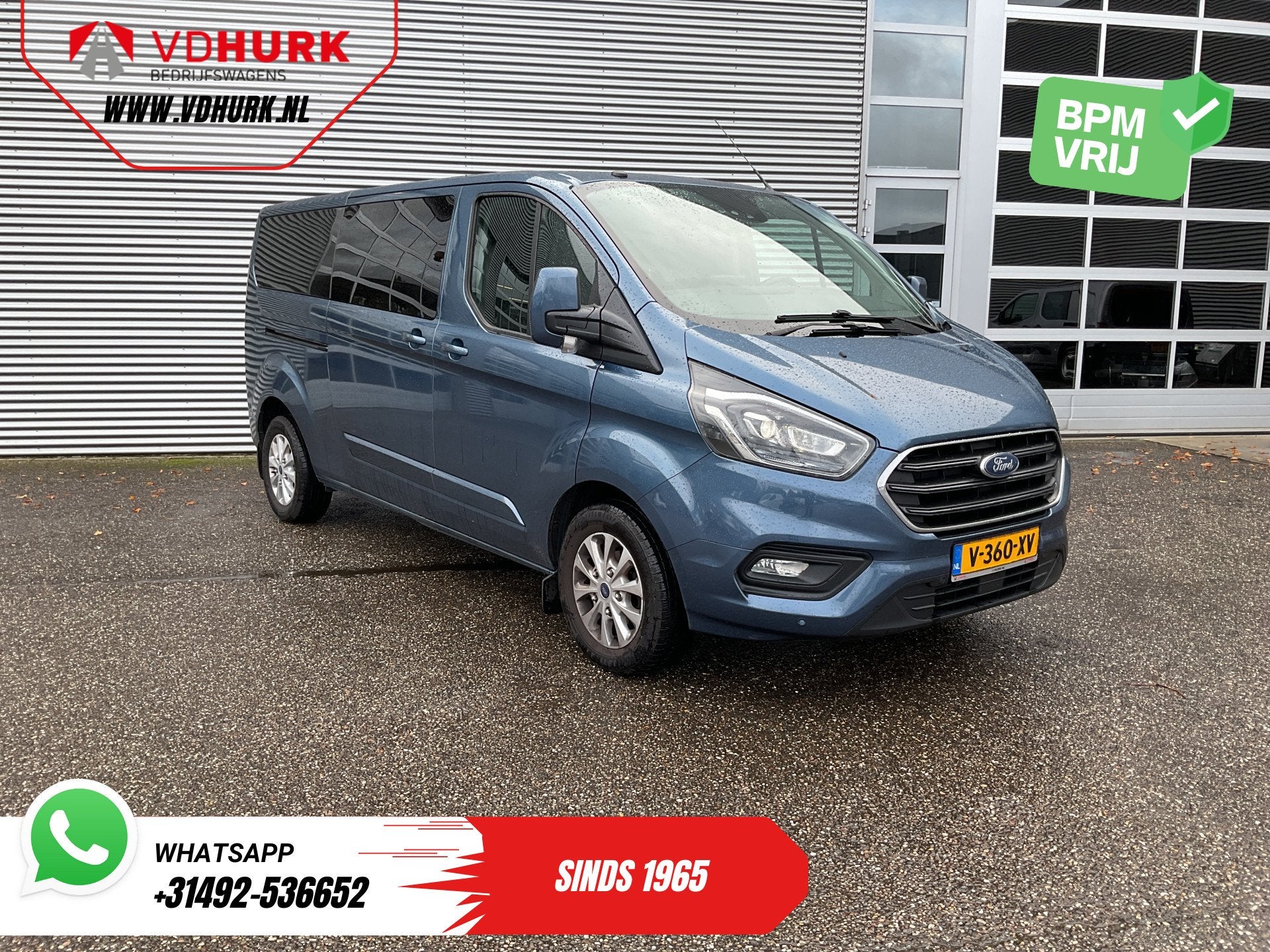 Ford Transit Custom 2.0 TDCI 170 pk Aut. L2 Limited DC Dubbe, Stof, Gebruikt, Euro 6, 4 cilinders