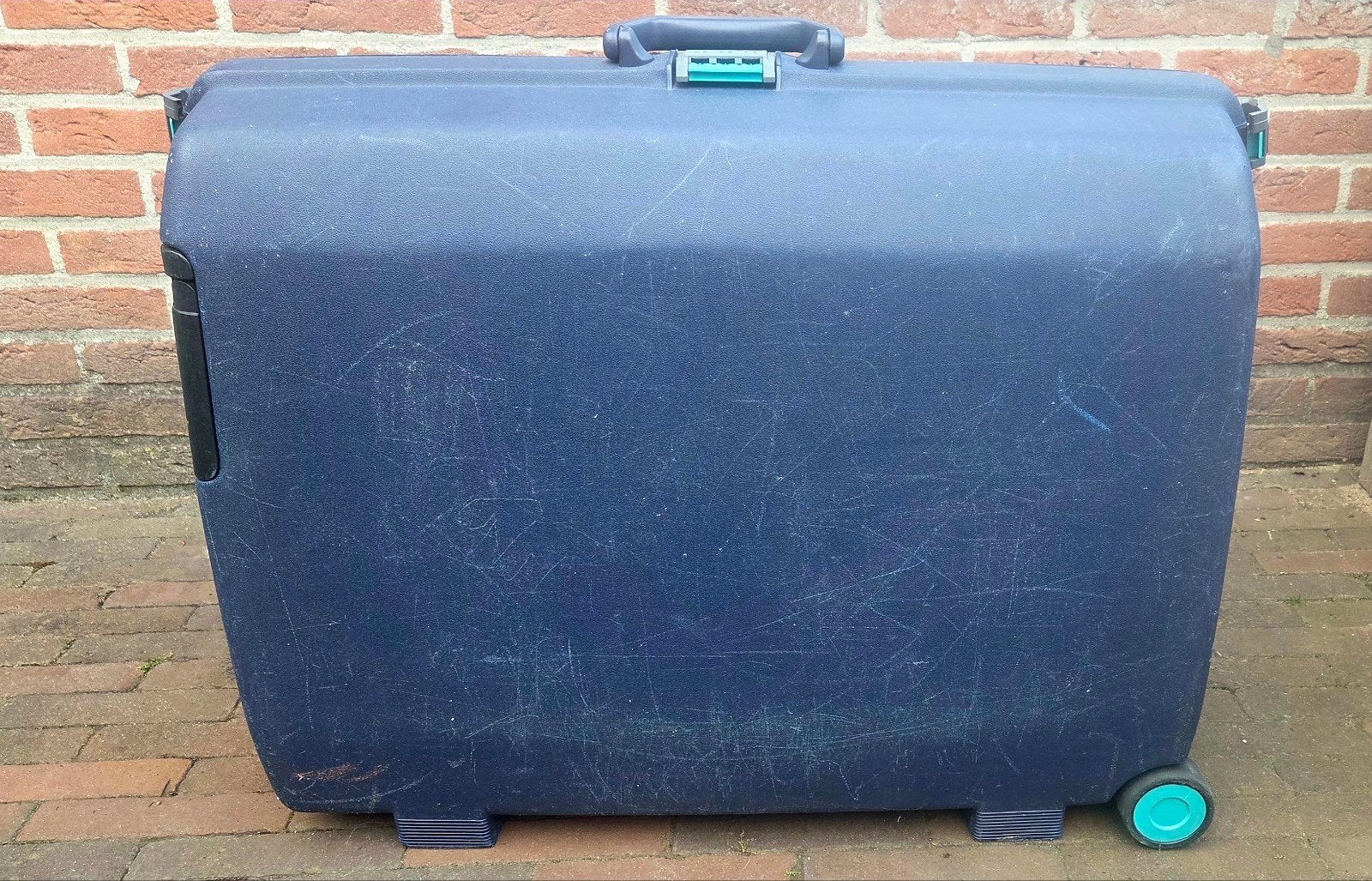 Samsonite Koffer - Blauw, Hard Kunststof met Wieltjes, Sieraden, Tassen en Uiterlijk, Koffers, Gebruikt, Hard kunststof, 70 cm of meer