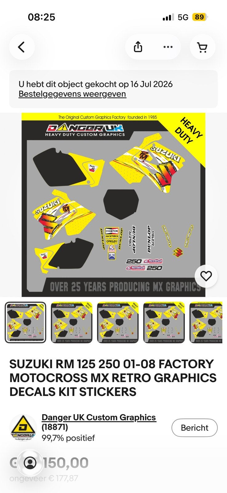 Nieuw- Retro Stickerset suzuki rm250 01-08, Ophalen of Verzenden