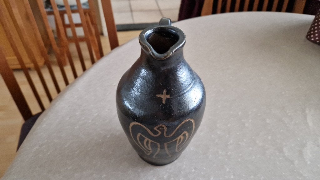 oude wijwaterkruik religie aardewerk, Ophalen of Verzenden