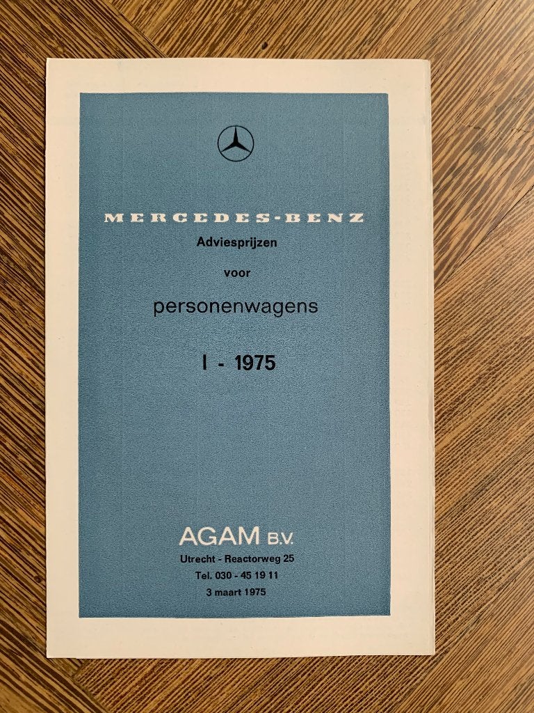 Prijslijst Mercedes-Benz personenwagens mei 1975, Nieuw, Mercedes-Benz, Mercedes, Ophalen of Verzenden