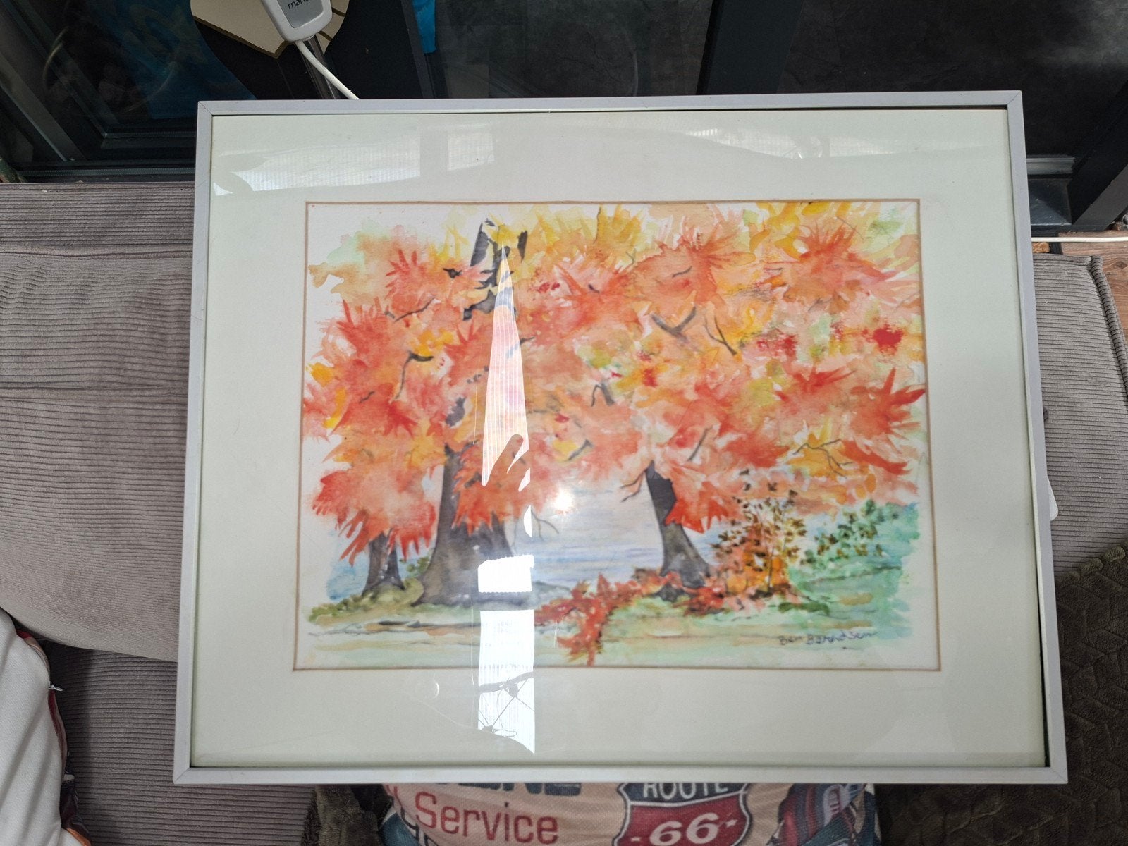 Aquarel Herfstlandschap Gesigneerd, Ophalen of Verzenden