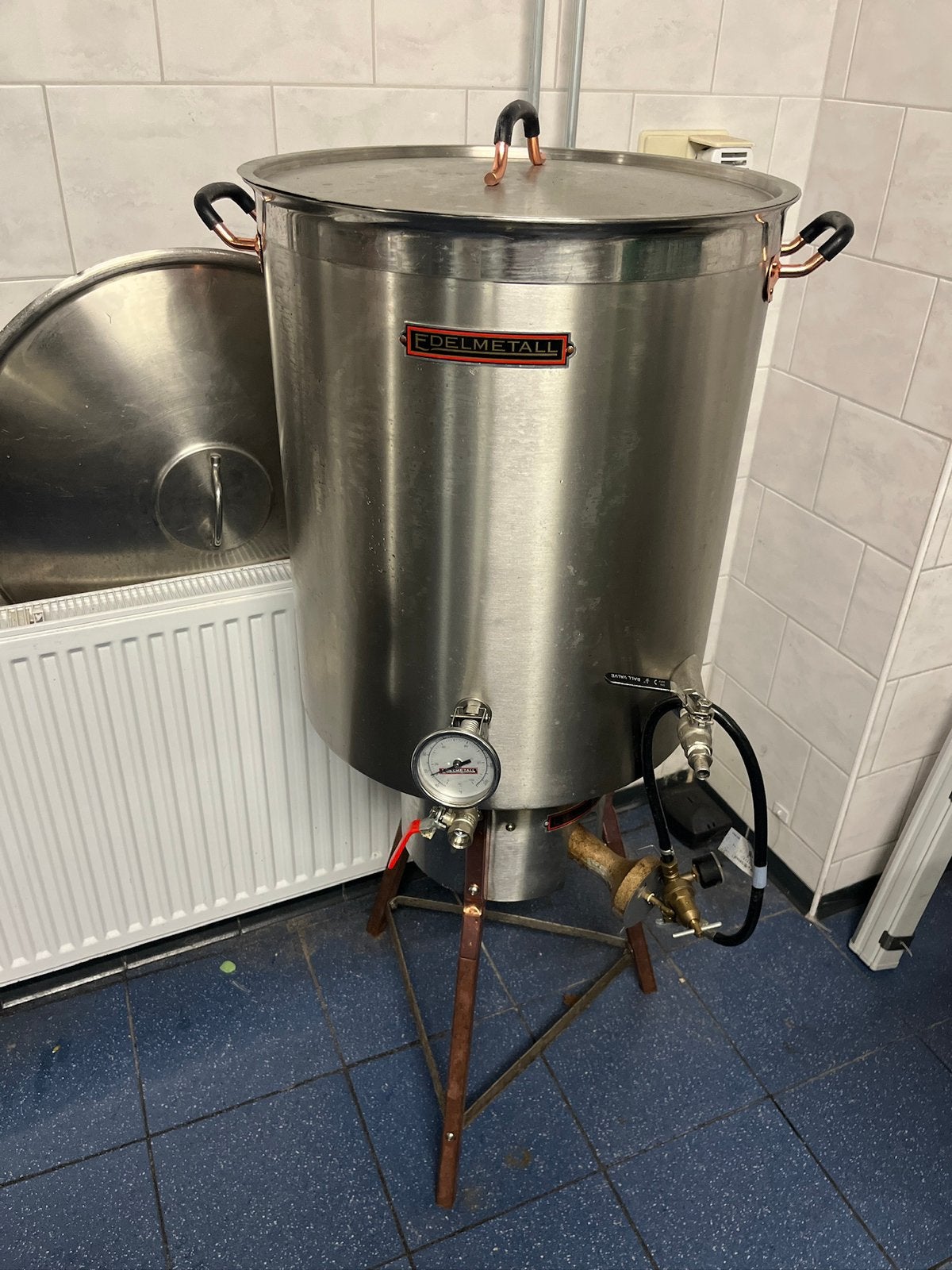 Brouwketel met gasbrander, Ophalen, Zo goed als nieuw