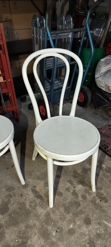 2 Thonet stijl bistro stoelen, Huis en Inrichting, Stoelen, Ophalen, Kunststof, Gebruikt, Twee