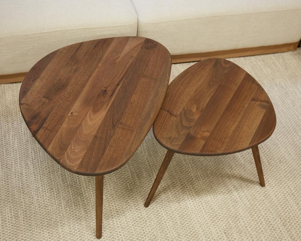 Stijlvolle Orin Tafelset van Massief Walnoot, 100 tot 150 cm, Nieuw, Overige vormen, Minder dan 50 cm