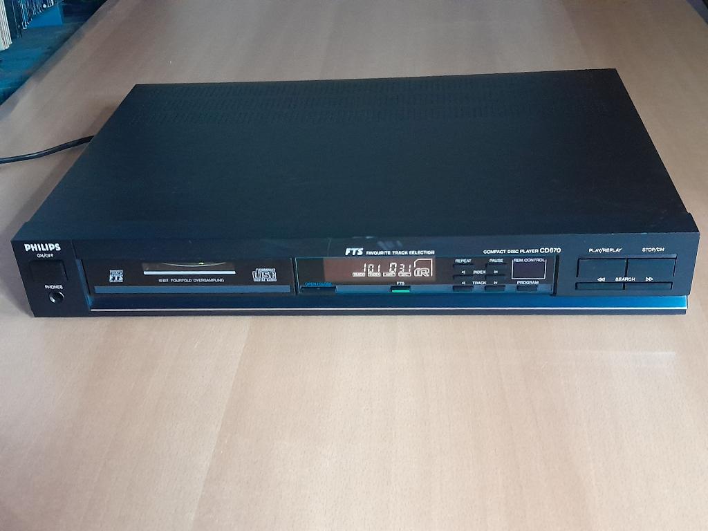 Vintage Philips CD-speler CD670 zgan FTS TDA1541 Opt Dig Out, Audio, Tv en Foto, Cd-spelers, Ophalen, Zo goed als nieuw, Philips