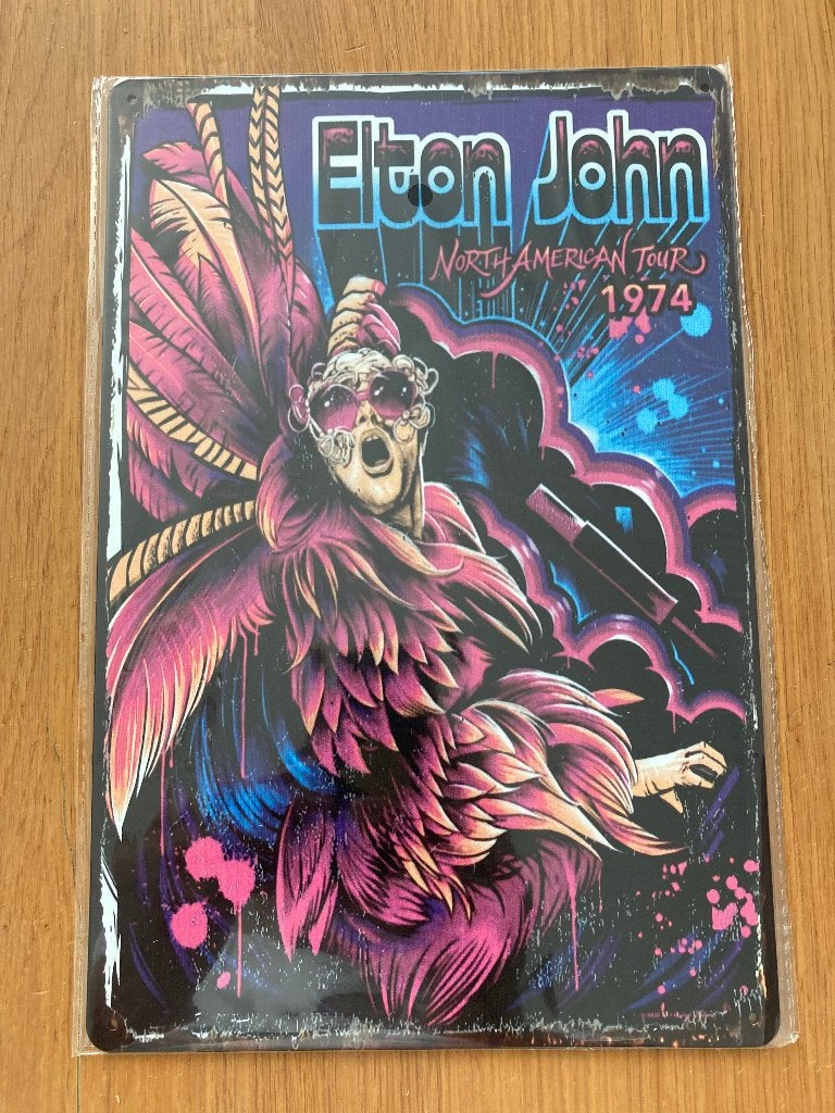 Elton John poster metaal, Verzamelen, Posters, Ophalen of Verzenden, Nieuw, A1 t/m A3, Film en Tv