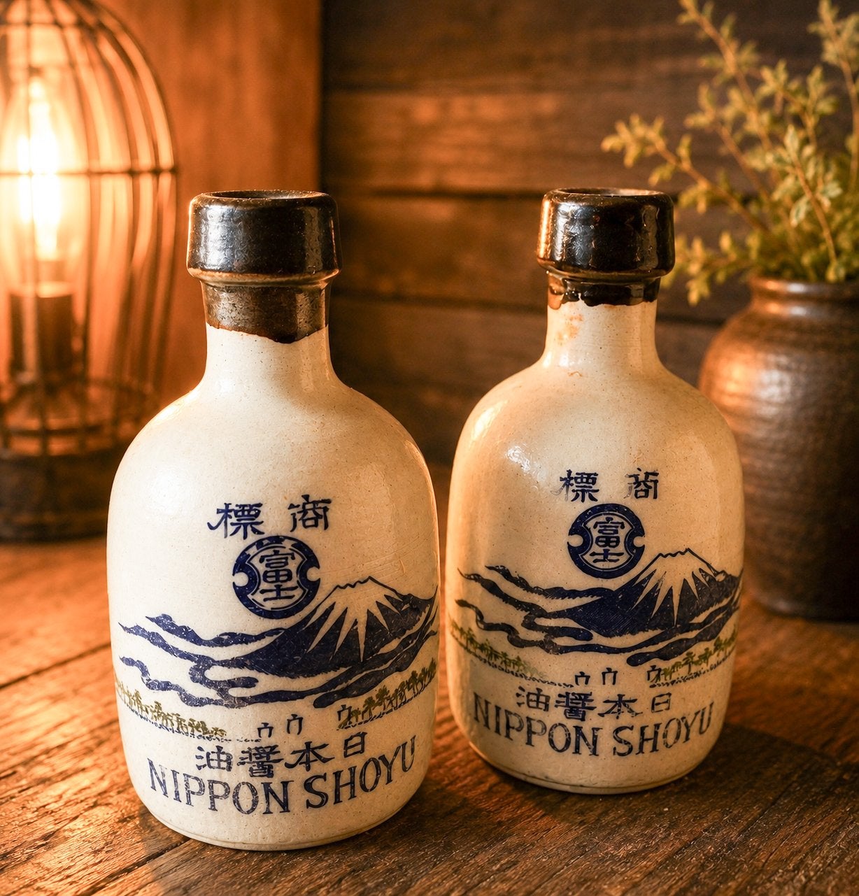 Vintage Nippon Shoyu Flesjes - Decoratieve Sojasaus Flessen, Antiek en Kunst, Antiek | Keramiek en Aardewerk, Ophalen of Verzenden