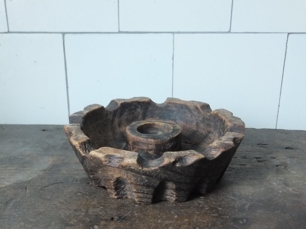 stoere kandelaar brutalist, vintage, kaarshouder, laag model, Ophalen, Overige materialen