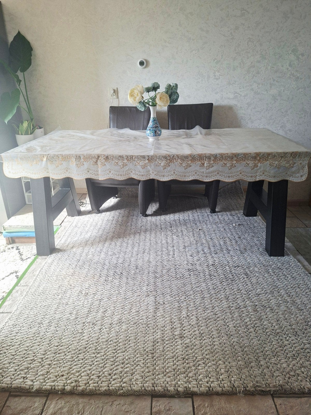 Mooi crème vloerkleed – 170 x 230 cm | Handgeweven, Huis en Inrichting, Ophalen, Gebruikt