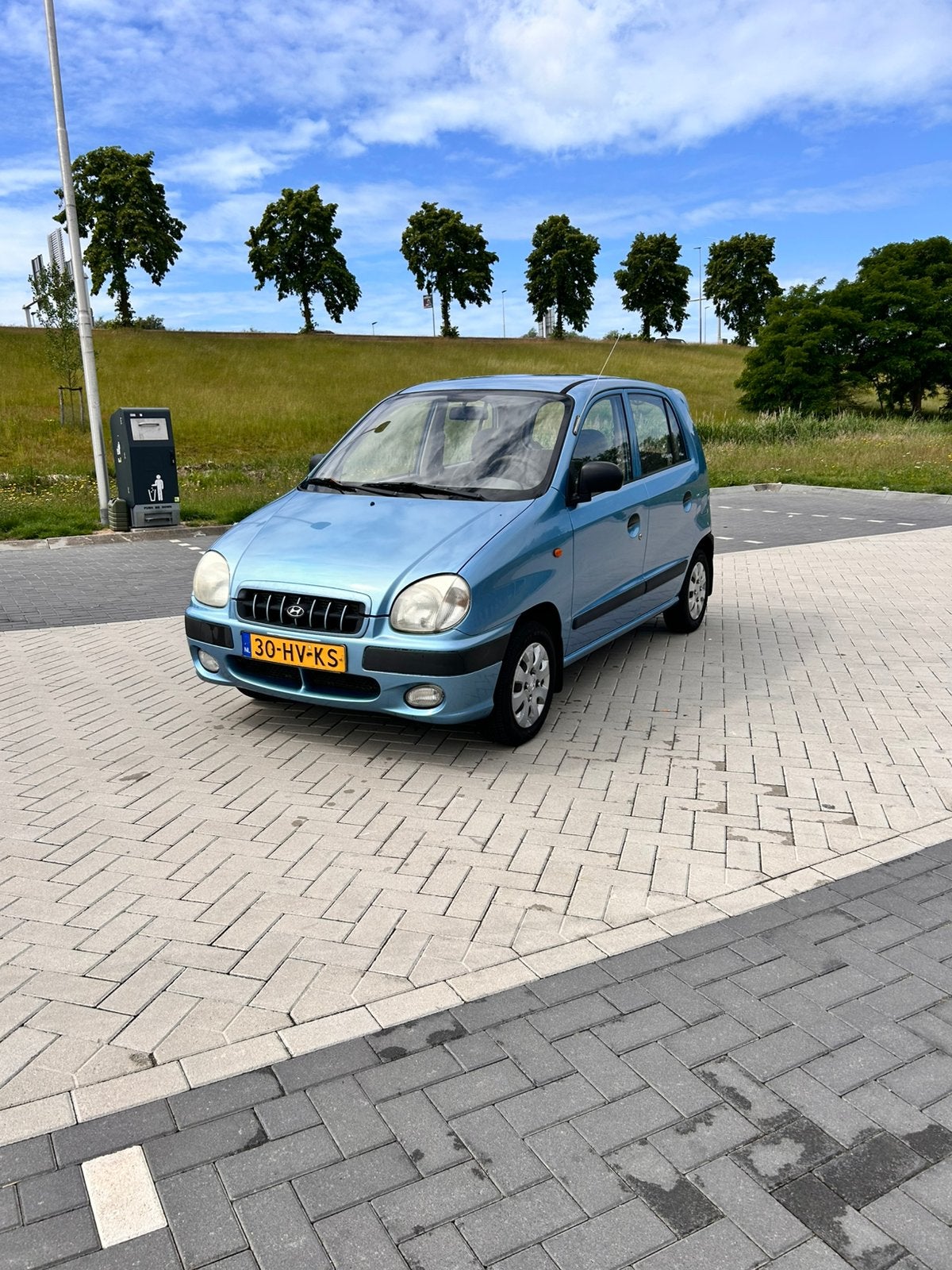 Hyundai Atos 1.0 I 2002 Blauw, Auto's, Hyundai, Voorwielaandrijving, Stof, Origineel Nederlands, Particulier