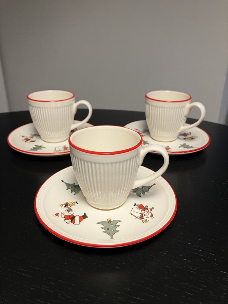 Wedgwood Windsor Christmas losse kop en schotels, Huis en Inrichting, Vintage, Ophalen of Verzenden, Zo goed als nieuw, Kop(pen) en/of Schotel(s)
