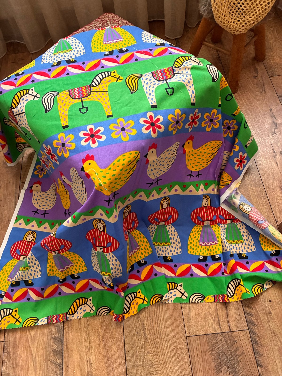 Piga stof Helen Trast vintage 1991 - 150x107cm, Overige materialen, Meerkleurig, 120 cm of meer, Nieuw