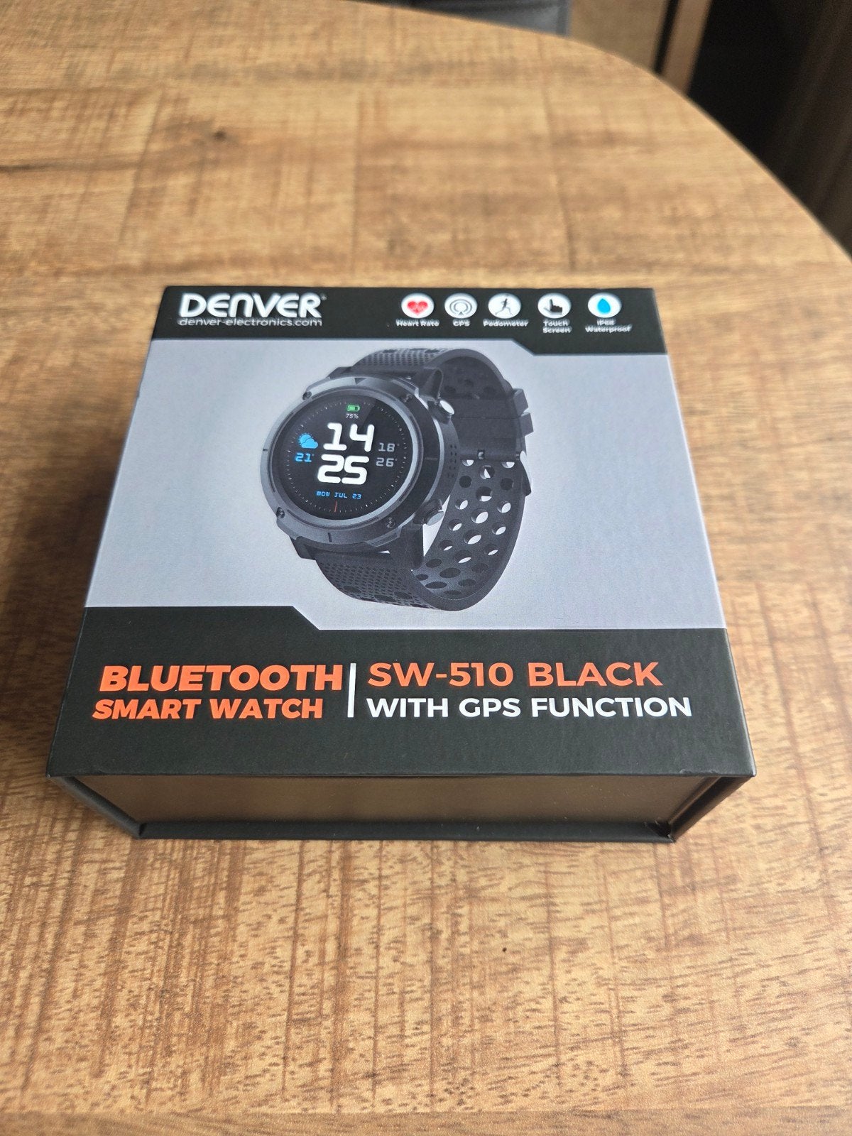 Denver Smartwatch SW-510 Zwart met GPS-functie, GPS, Zwart, Nieuw, Ophalen of Verzenden