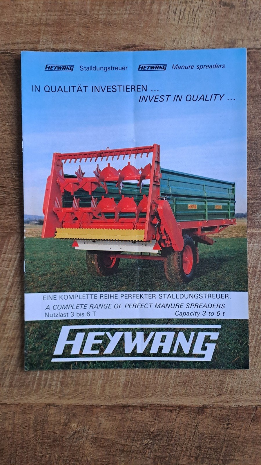 folder HEYWANG mestverspreider, mestbrekers,, Ophalen of Verzenden, Zo goed als nieuw, Folder