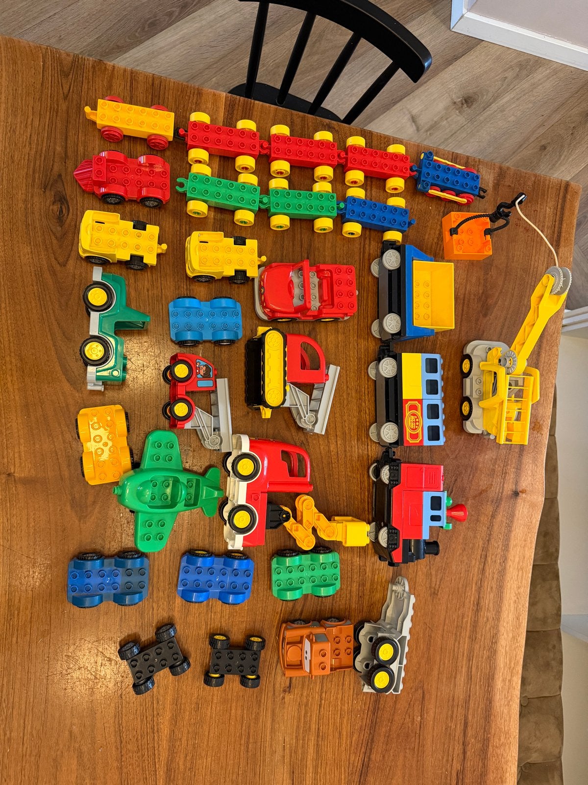 Grote partij LEGO Duplo blokken, voertuigen en figuren, Ophalen of Verzenden, Gebruikt