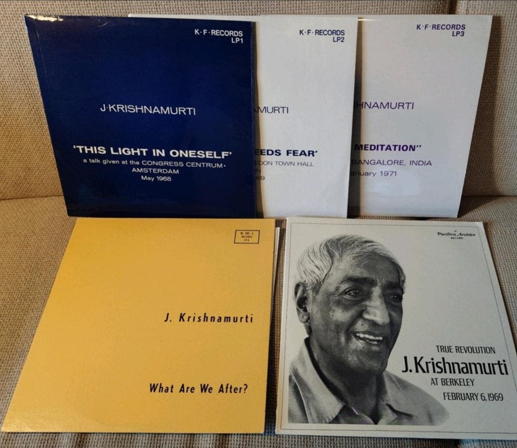 5 LP's van Jiddu Krishnamurti met speeches jaren 60/70, Ophalen of Verzenden, Gebruikt, 12 inch