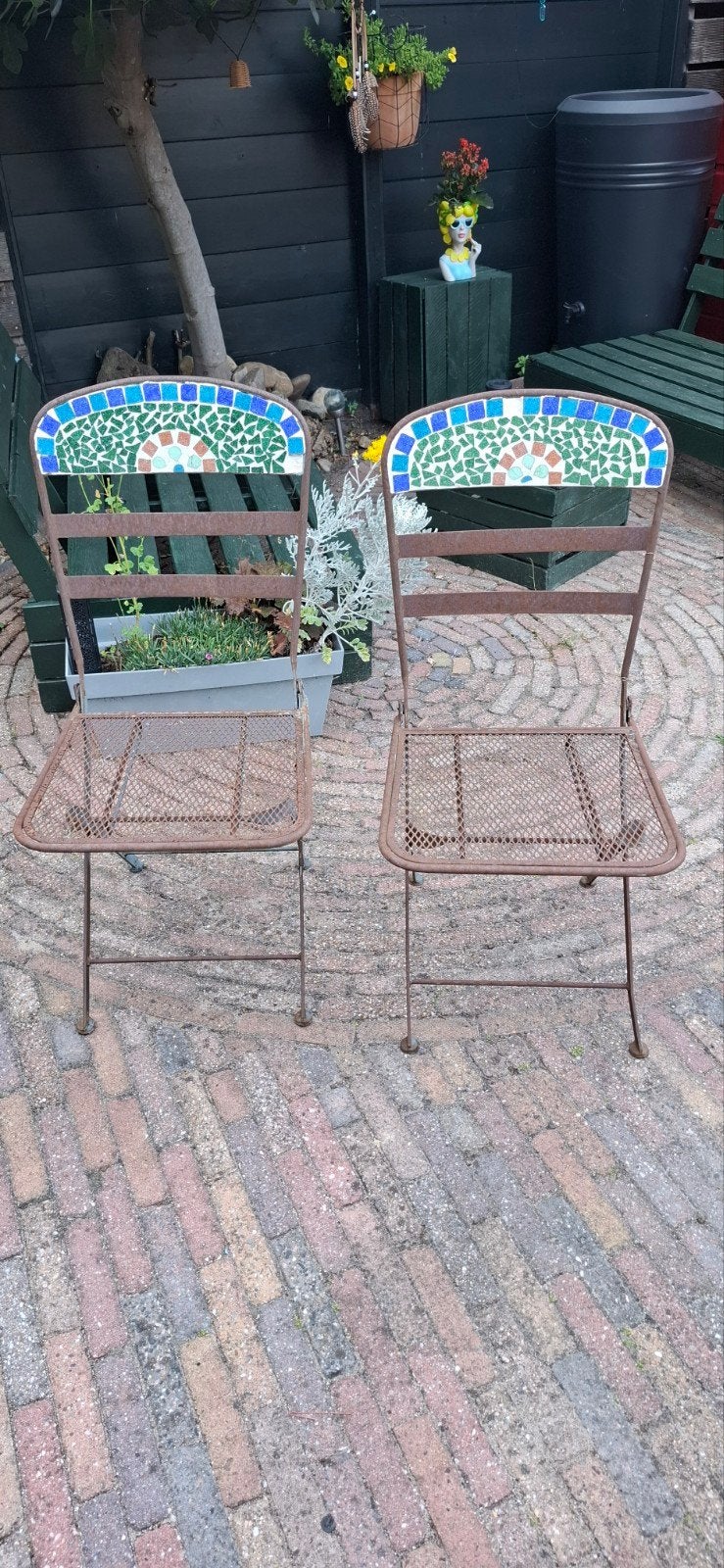 Franse bistro stoeltjes, Ophalen, Gebruikt, Metaal