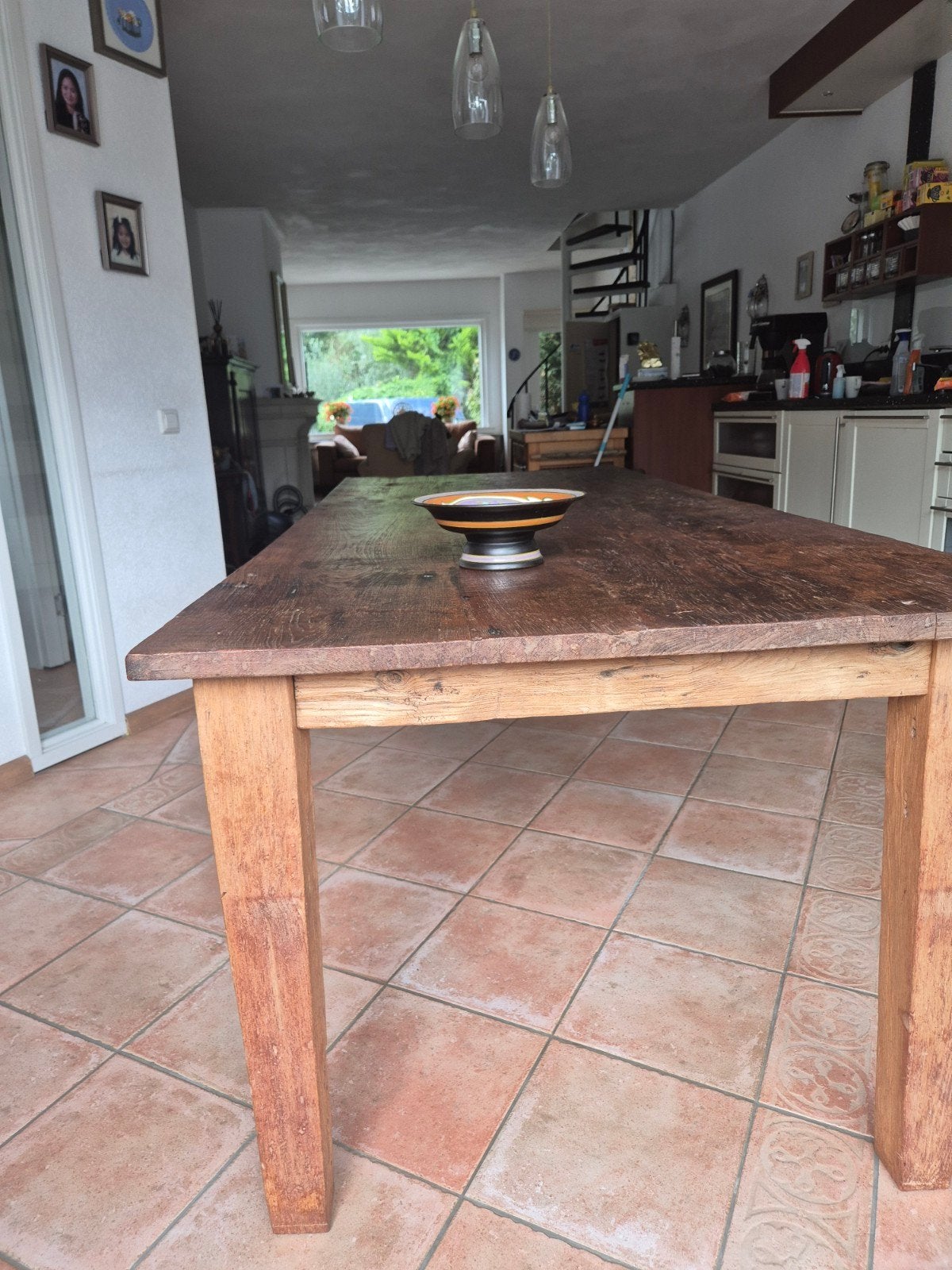 oude  Indonesië eettafel met stoelen, Ophalen, Gebruikt, Rechthoekig, Hout