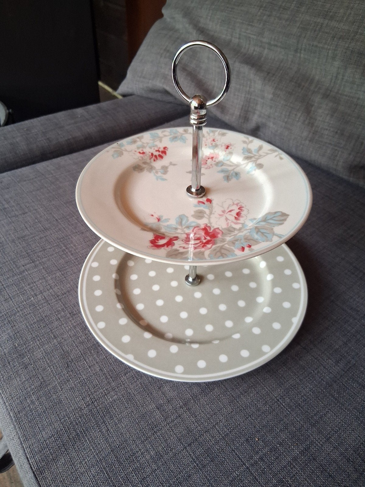 GreenGate etagere met bloemen en stippen Green Gate, Overige merken, Keramiek, Ophalen of Verzenden, Zo goed als nieuw