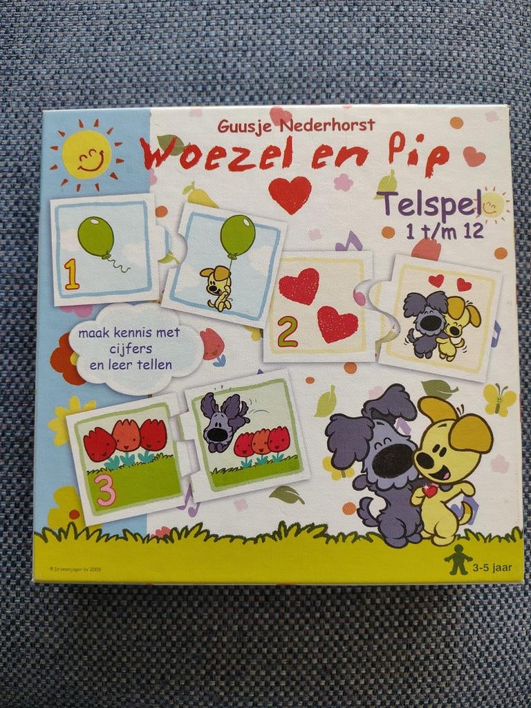 ZGAN Woezel en Pip telspel 1 t/m 12, Ophalen of Verzenden, 10 tot 50 stukjes, Zo goed als nieuw