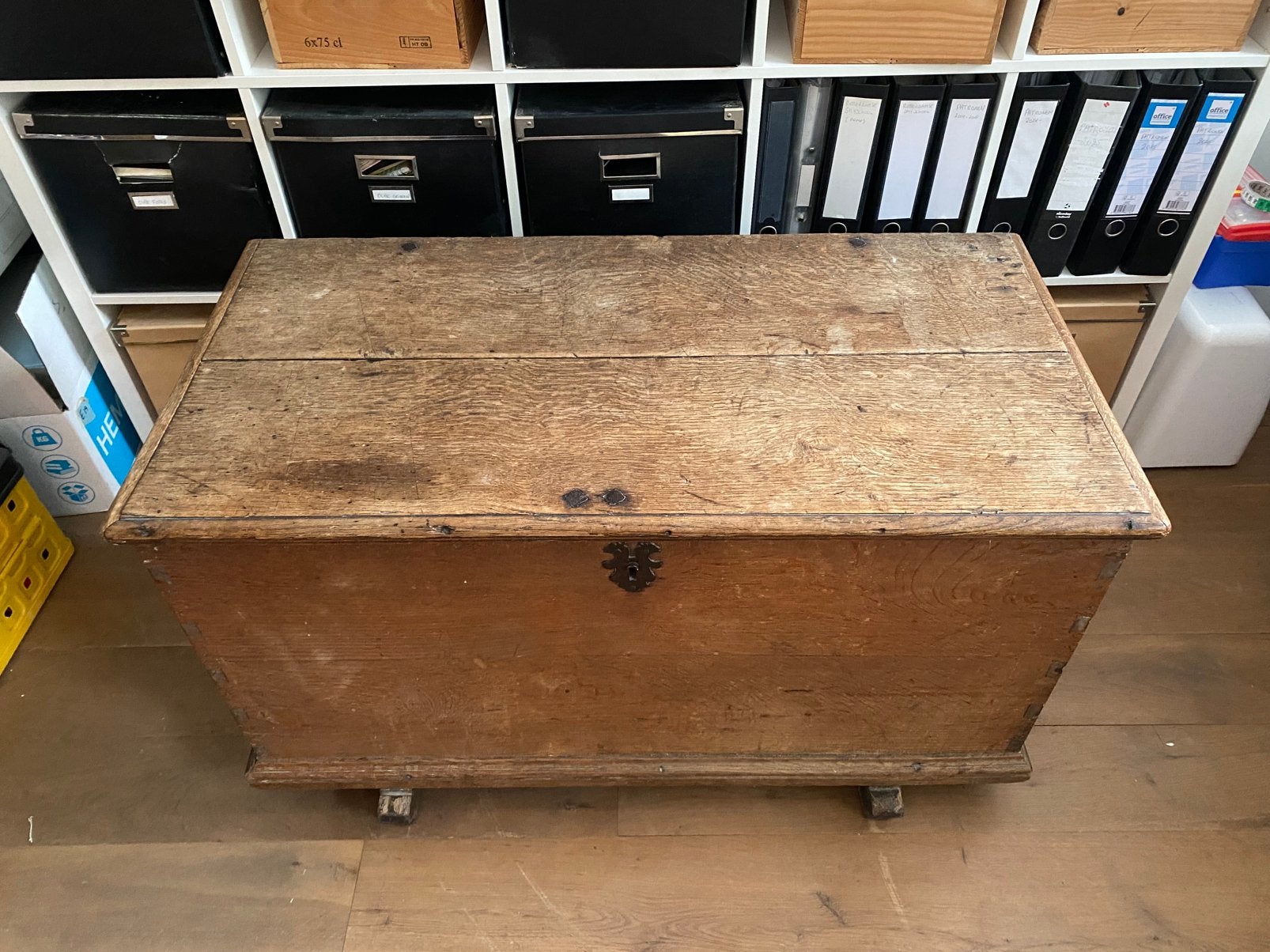 Mooie antieke houten kist, Ophalen, 50 – 75, Gebruikt, 100 tot 150 cm