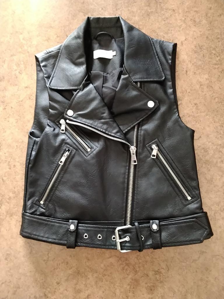 ONLY Zwart Imitatie Leren Biker Vest - Maat XS, Kleding | Dames, Bodywarmers, Zwart, Ophalen of Verzenden, Maat 34 (XS) of kleiner
