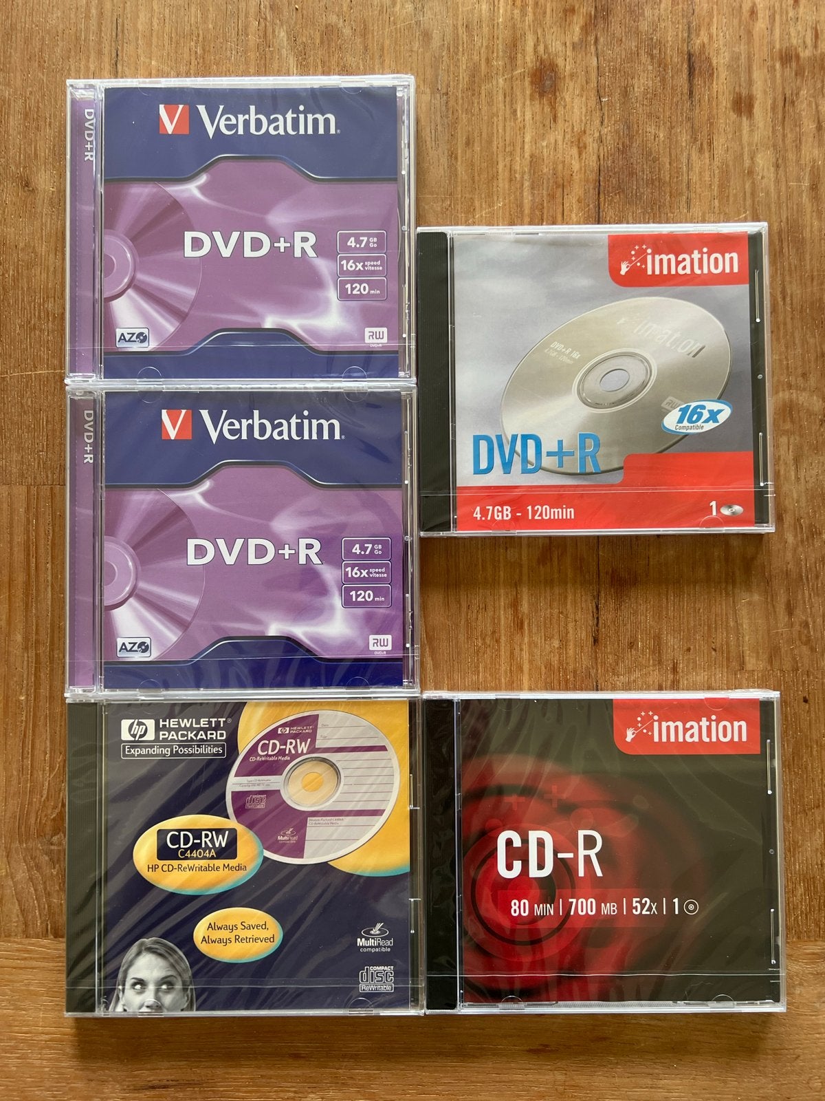 5 lege dvd's en cd's, nieuw in folie, Ophalen, Nieuw, Dvd, Herschrijfbaar