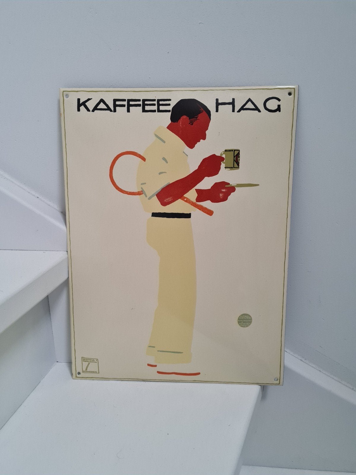 Duits nieuw koffie bord emaille, Ophalen of Verzenden