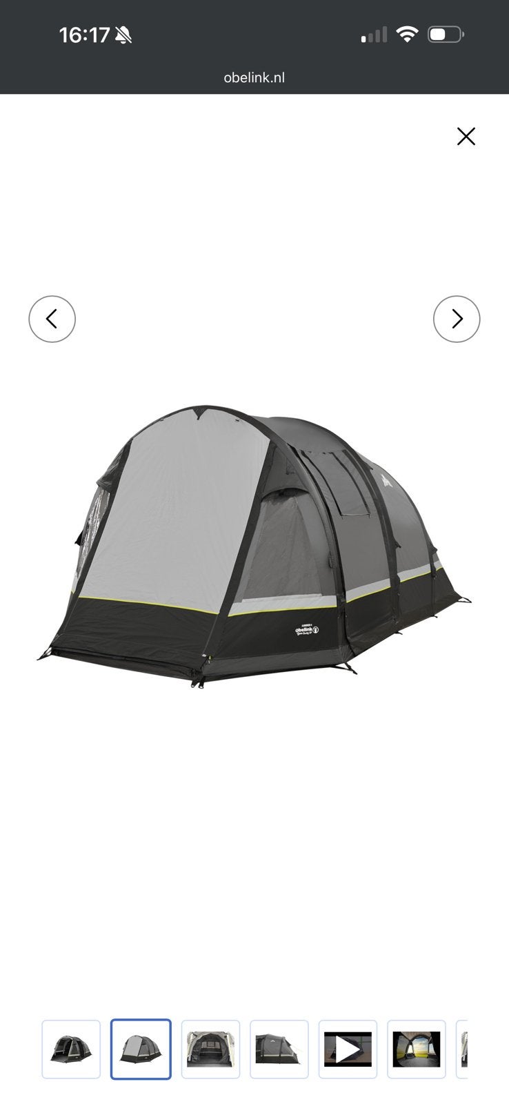 Obelink luchttent., Caravans en Kamperen, Tenten, Ophalen, Zo goed als nieuw