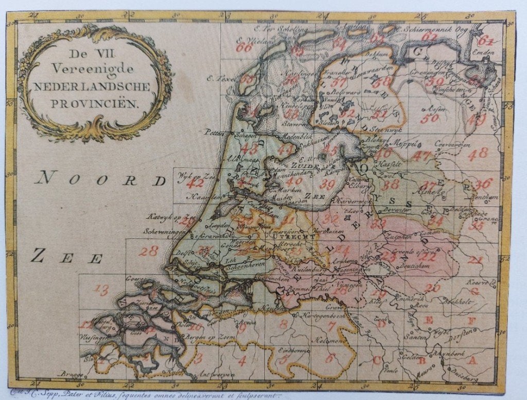 Geographische Nederlandsche Reise- en Zakatlas, J.Sepp 1773, Boeken, Overige atlassen, Voor 1800, J.C. Sepp, Ophalen of Verzenden