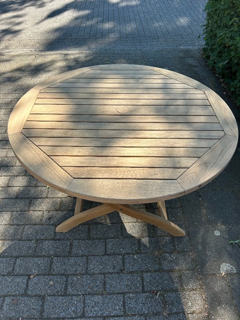 Ronde teakhouten tuintafel - 120cm / Teak & Garden, Ophalen, -, -, Teak & Garden