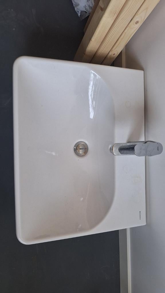 Geberit Smyle Square wastafel 60cm met Grohe Eurosmart kraan, Ophalen, Zo goed als nieuw, Wastafel