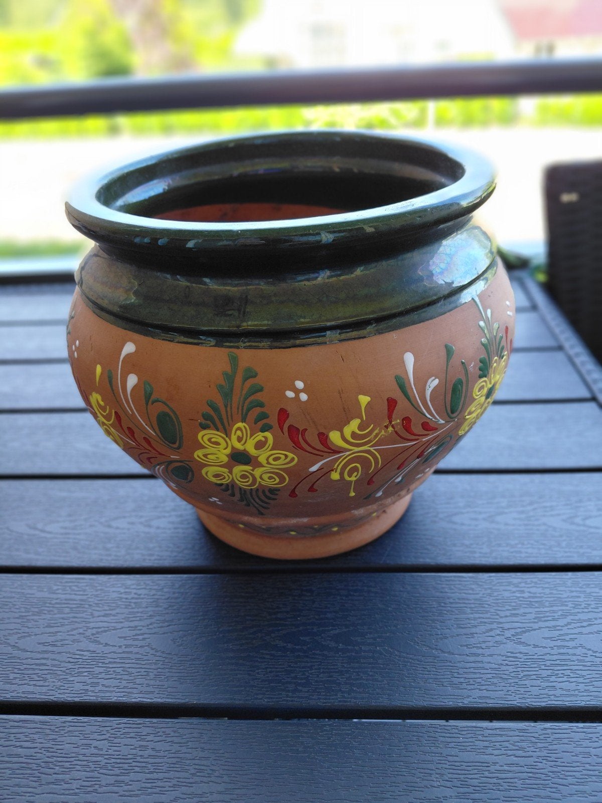 Mooi Bewerkte Bloempot - Hoogte 25 cm, Diameter 25 cm, 25 tot 40 cm, Gebruikt, Rond, Ophalen of Verzenden