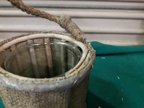 waxinelicht houder bamboe met jute, Ophalen of Verzenden, 'T Olde Gre-j, Info@toldegrej.nl, Endepoelstraat 20f Didam