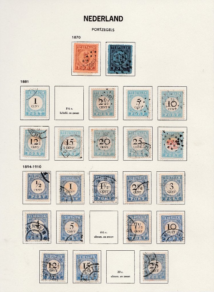 no 8 Nederland portzegels, Ophalen of Verzenden, Gestempeld