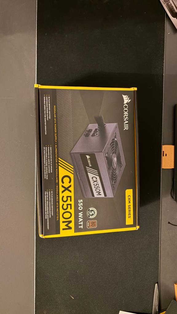 Corsair CX550M - zgan in doos met toebehoren, Computers en Software, Pc- en Netwerkkabels, Ophalen of Verzenden, Zo goed als nieuw