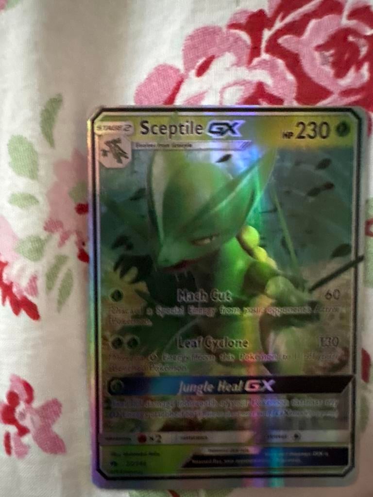 Pokémon Sceptile GX Kaart - Zo goed als nieuw, Ophalen of Verzenden, Zo goed als nieuw, Losse kaart, Foil