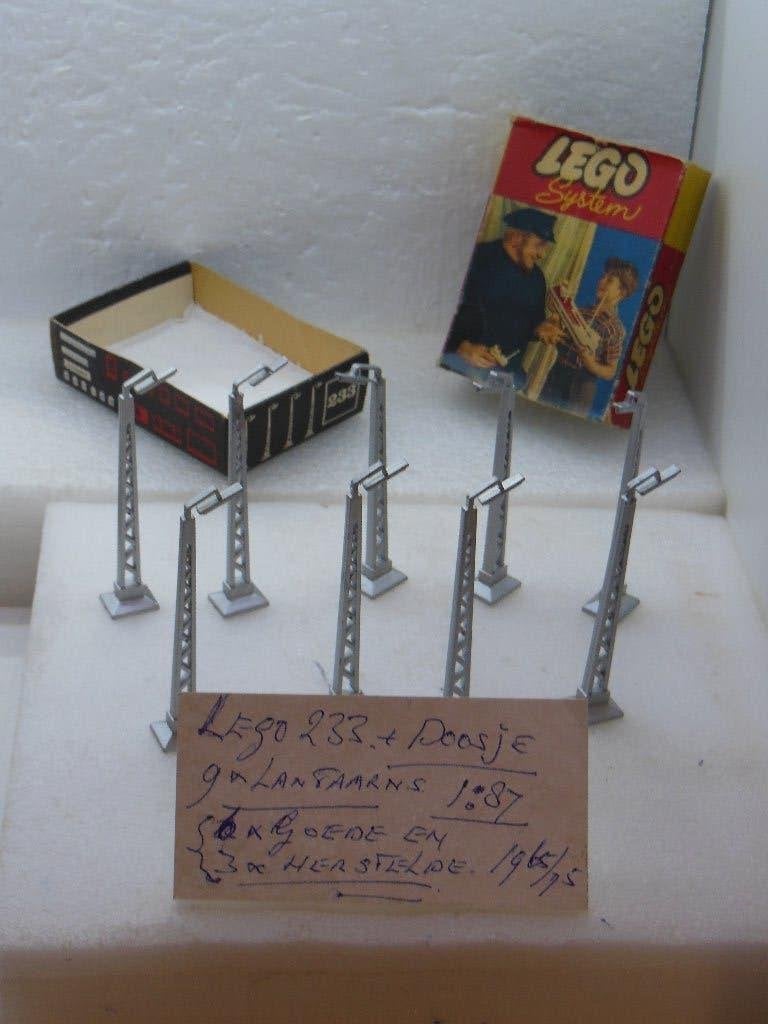 LEGO 233 -  9 Lantaarns  + Doosje  - 1:87- 1965/75, Ophalen of Verzenden, Gebruikt, Overige typen, Overige merken