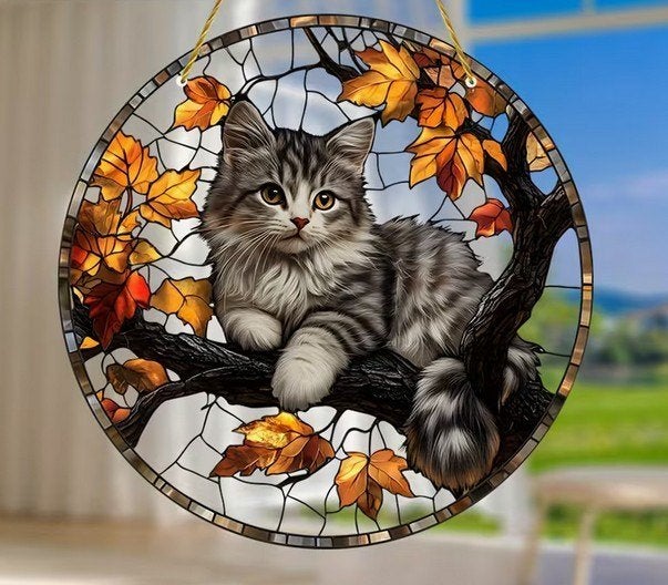 Raamhanger kitten - poes, Tuin en Terras, Tuinwanddecoratie, Verzenden, Nieuw