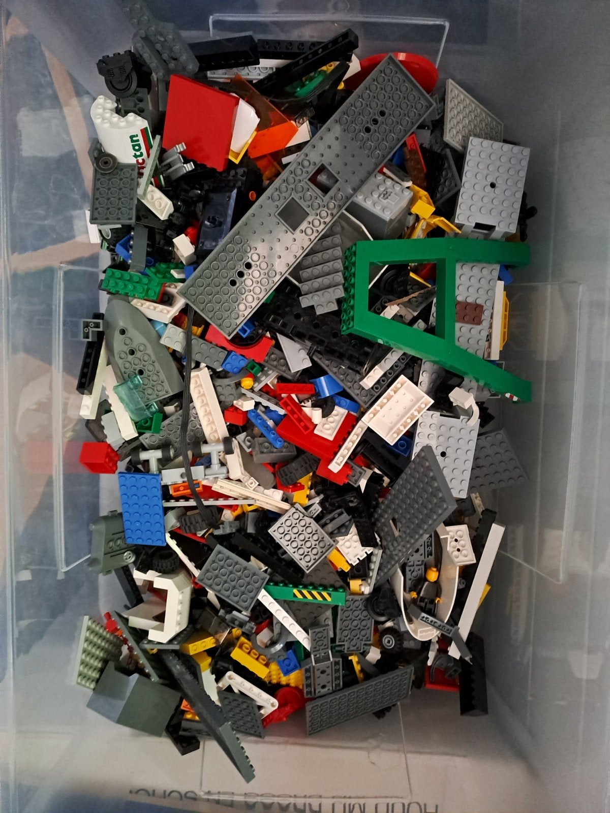 Grote doos met diverse LEGO onderdelen en miniplaten, Gebruikt, Inclusief extra onderdelen, Lego, Ophalen of Verzenden