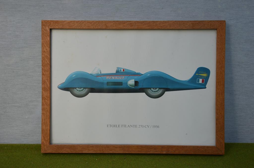 schilderij van De Renault Étoile Filante 270 CV / 1956, 32cm, Ophalen of Verzenden, Gebruikt, Auto's