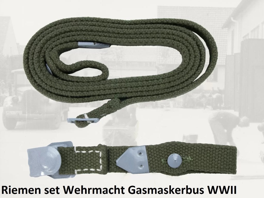 Riemen,set,voor,Gasmaskerbus,Duitsland,Wehrmacht,WWII, Verzamelen, Verzenden, Landmacht, Duitsland, Overige typen