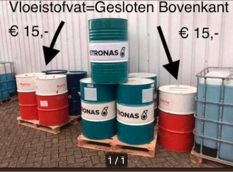 Olievat 200 ltr tbv stookton vuurton, Tuin en Terras, Vuurkorven, Zo goed als nieuw, Ophalen
