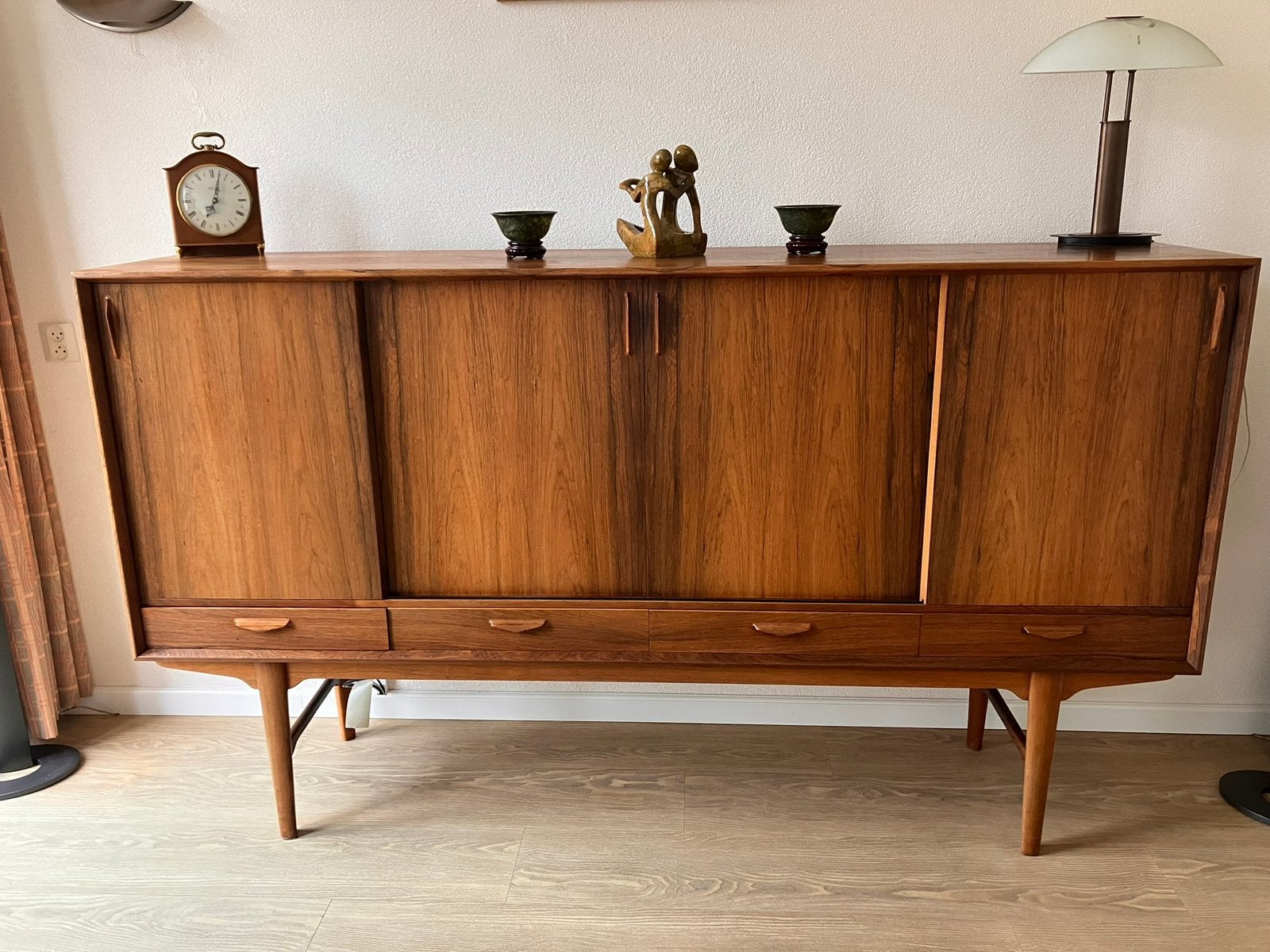 Vintage highboard kast (Deens Design), Ophalen, Gebruikt, 25 tot 50 cm
